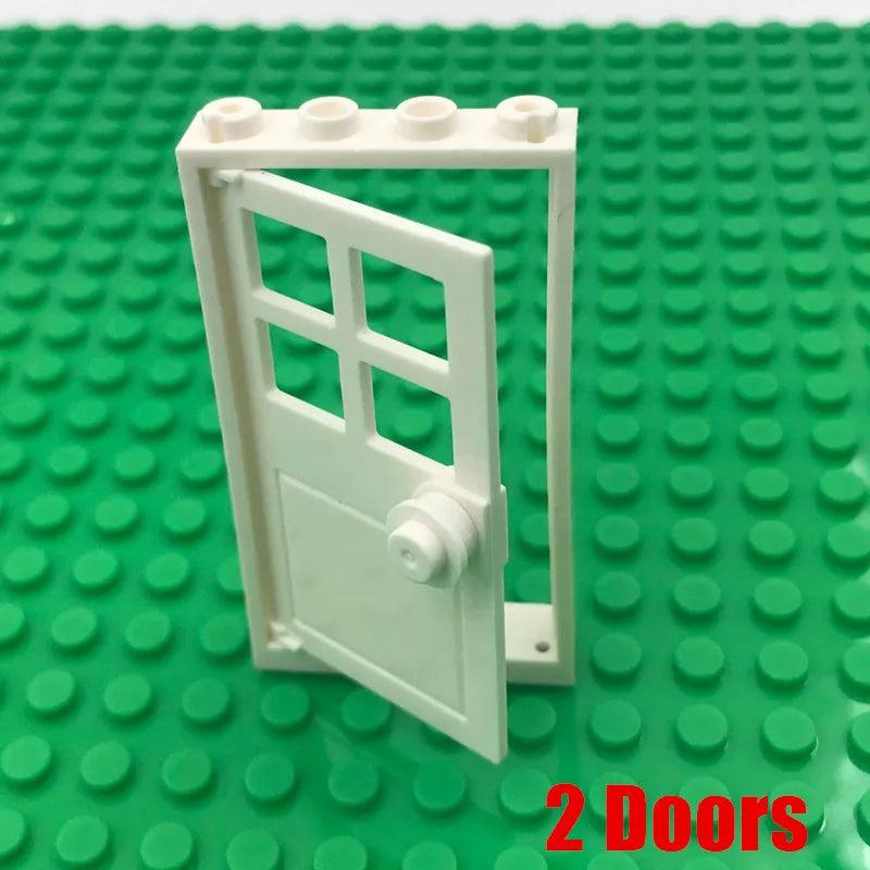 MOC 50PCS City Wall Blocks and Bricks - Doors, Windows Rails, Chains and Support Beams Ziggy's Pop Toy Shoppe