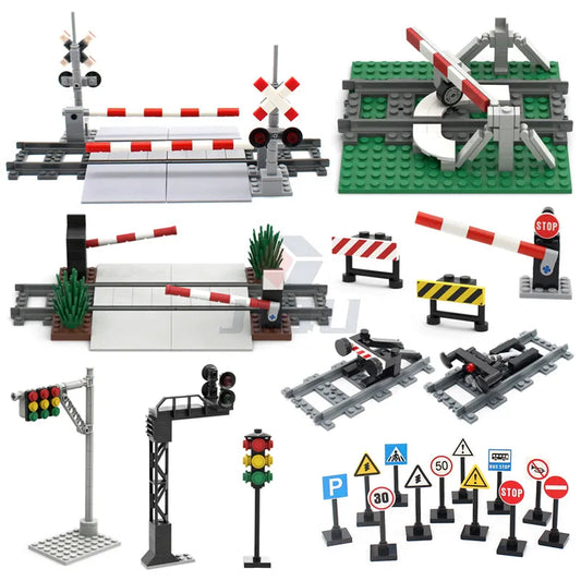MOC City Traffic Lights, Signs and Barriers for Cityscape Building Block Models Ziggy's Pop Toy Shoppe