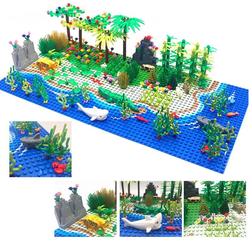 MOC Jungle Scene with Animals Building Block Models Ziggy's Pop Toy Shoppe