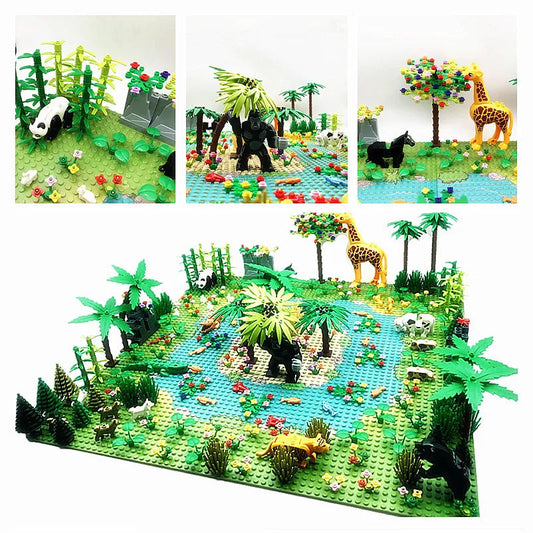 MOC Jungle Scene with Animals Building Block Models Ziggy's Pop Toy Shoppe