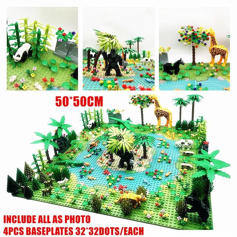 MOC Jungle Scene with Animals Building Block Models Ziggy's Pop Toy Shoppe