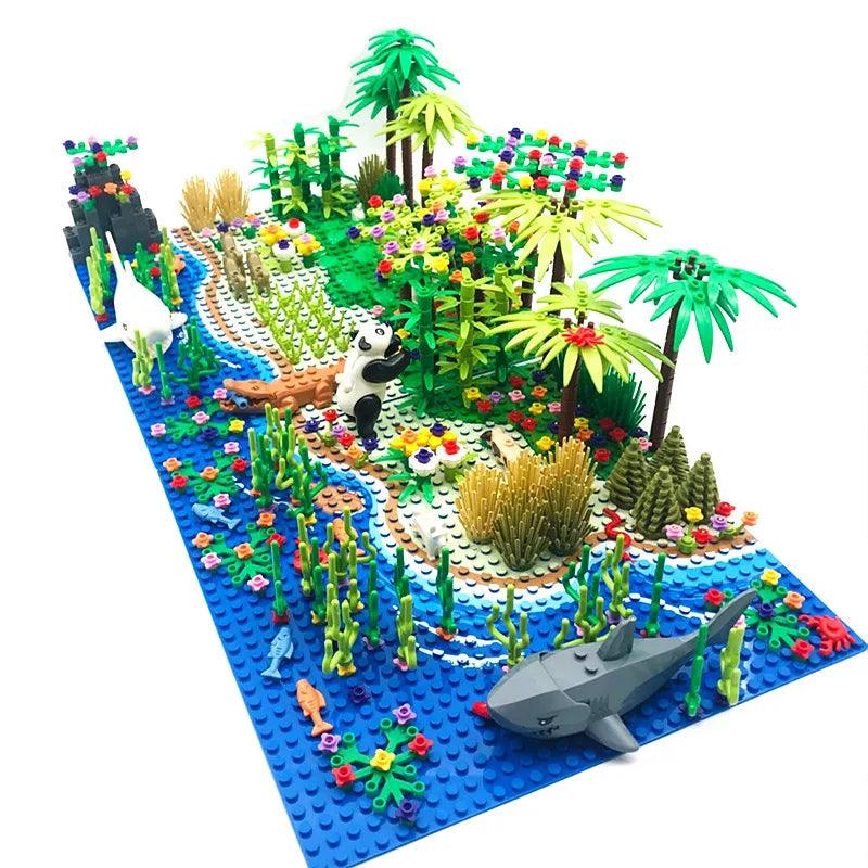 MOC Jungle Scene with Animals Building Block Models Ziggy's Pop Toy Shoppe