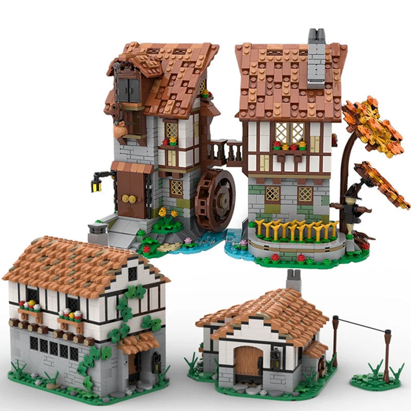 MOC Street View Medieval Waterwheel Building Blocks Ziggy's Pop Toy Shoppe