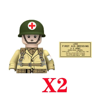 MOC WW2 German/British/US Military Medical Soldier Building Blocks Ziggy's Pop Toy Shoppe