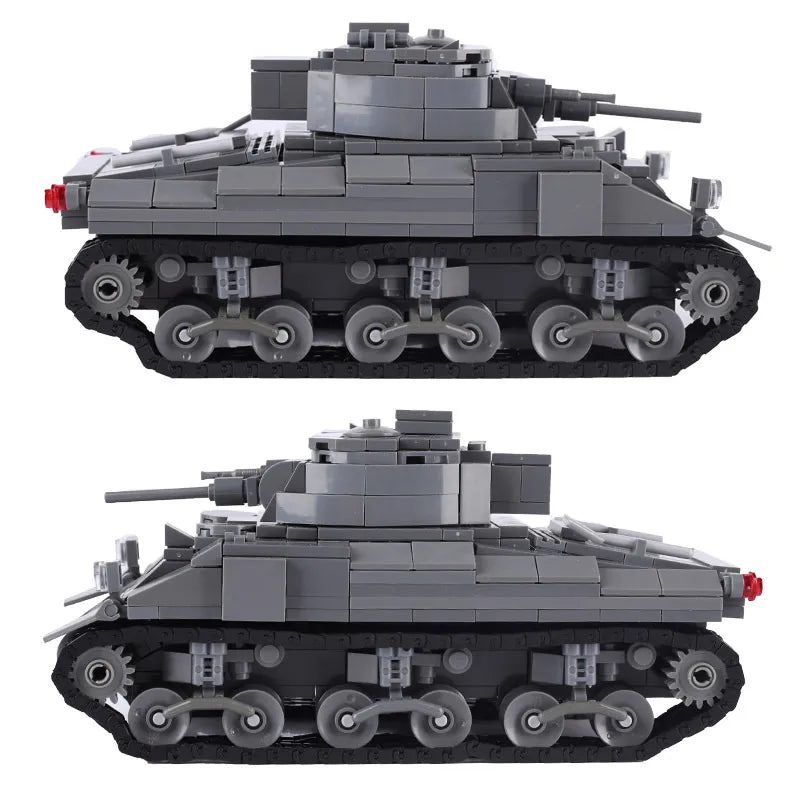 MOC WWII Military US Sherman Tank Building Block Model Ziggy's Pop Toy Shoppe