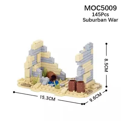 MOC5009 WWII Suburban War Ruins Building Block Model Ziggy's Pop Toy Shoppe