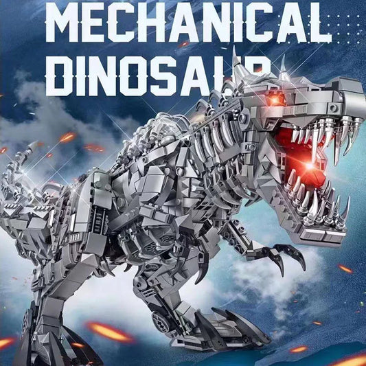 Mechanical Tyrannosaurus Rex Building Blocks Set with Lights Ziggy's Pop Toy Shoppe
