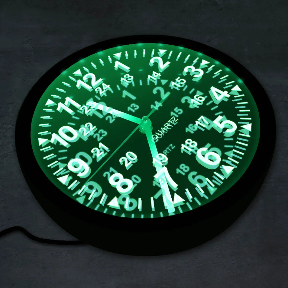 Military Pattern Retro Wall Clock with LED Backlight - 24 Hours Display Ziggy's Pop Toy Shoppe