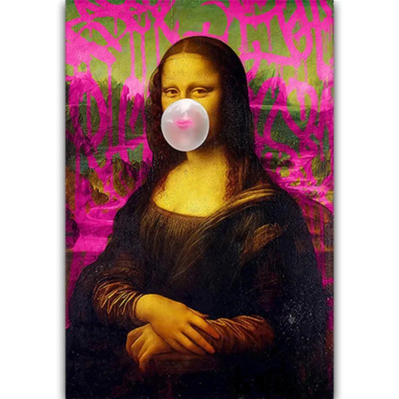 Mona Lisa Bubble Gum Bansky Graffiti Wall Art Ziggy's Pop Toy Shoppe