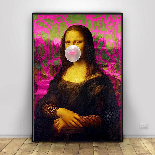 Mona Lisa Bubble Gum Bansky Graffiti Wall Art Ziggy's Pop Toy Shoppe