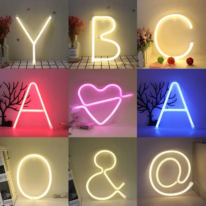 Neon Alphabet Night Lights Ziggy's Pop Toy Shoppe