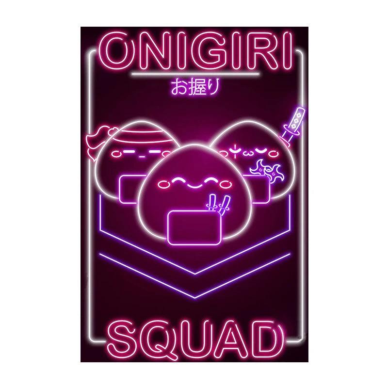 Neon Effect ONIGIRI SQUAD Wall Art Ziggy's Pop Toy Shoppe