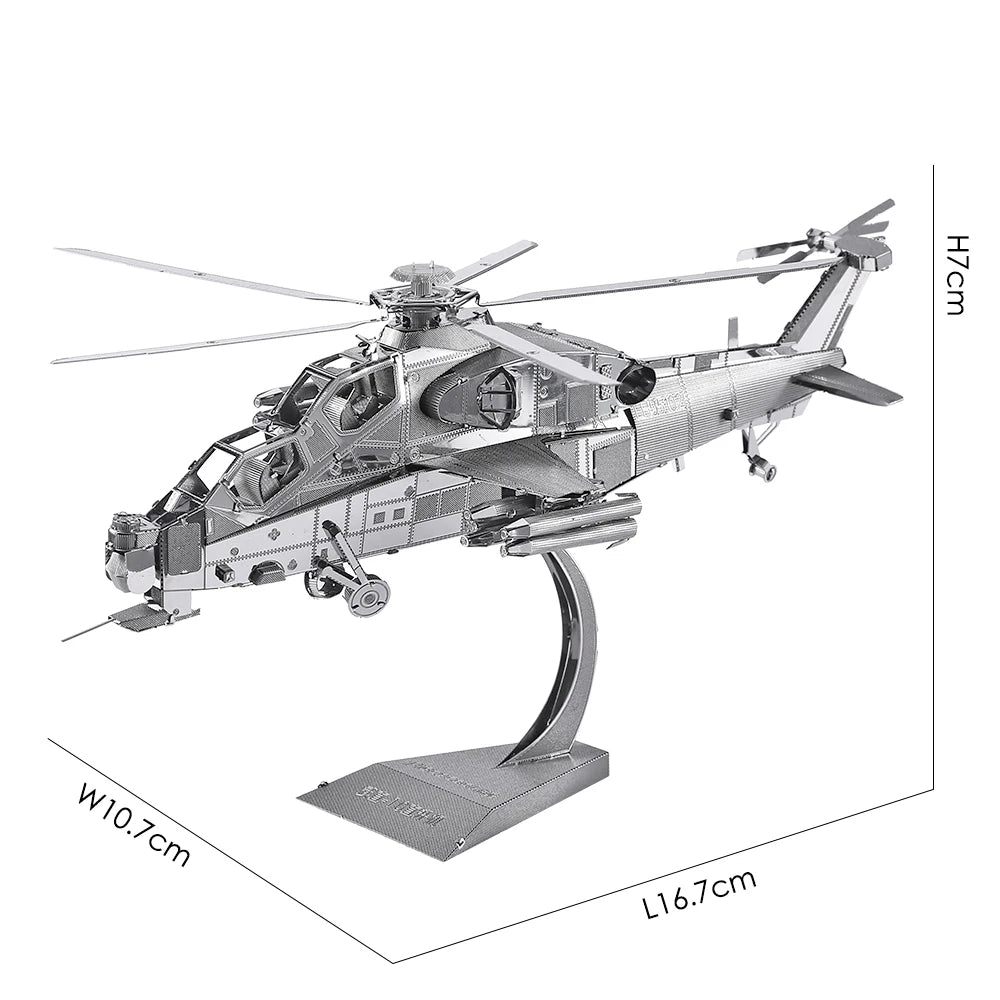 Piececool 3D Metal Puzzles WUZHI-10 Helicopter Model Ziggy's Pop Toy Shoppe