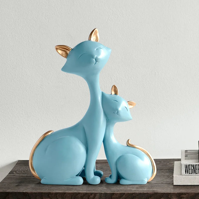 Resin Cat and Kitten Figurines Ziggy's Pop Toy Shoppe