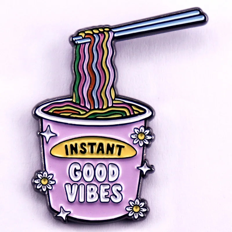 A3266 Instant Good Vibes Noodles Lapel Pin