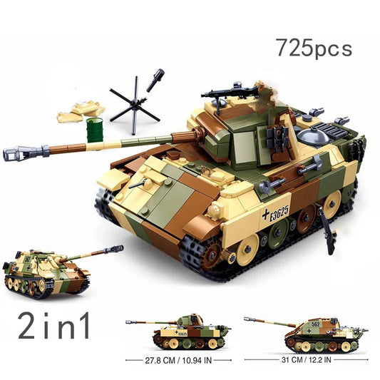 Sluban Medium Tank Brown / Green / Beige M38-B0859 Building Block Model Ziggy's Pop Toy Shoppe