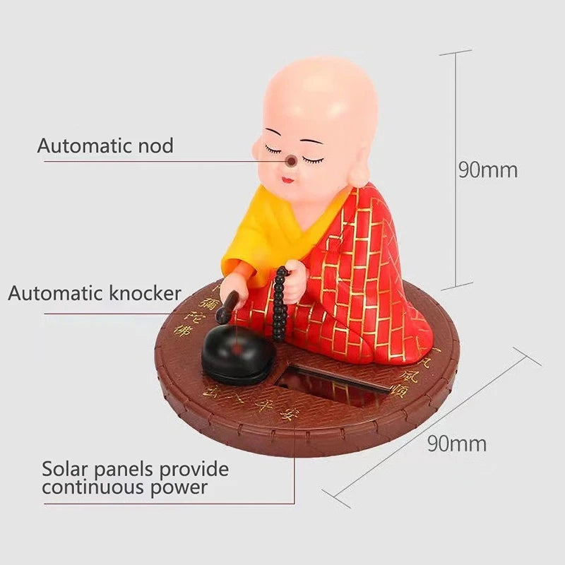 Solar Powered Bobble Head Kung Fu Monk Dolls Ziggy's Pop Toy Shoppe