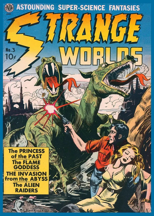 Strange Worlds Vintage Comic Book Cover Art Ziggy's Pop Toy Shoppe