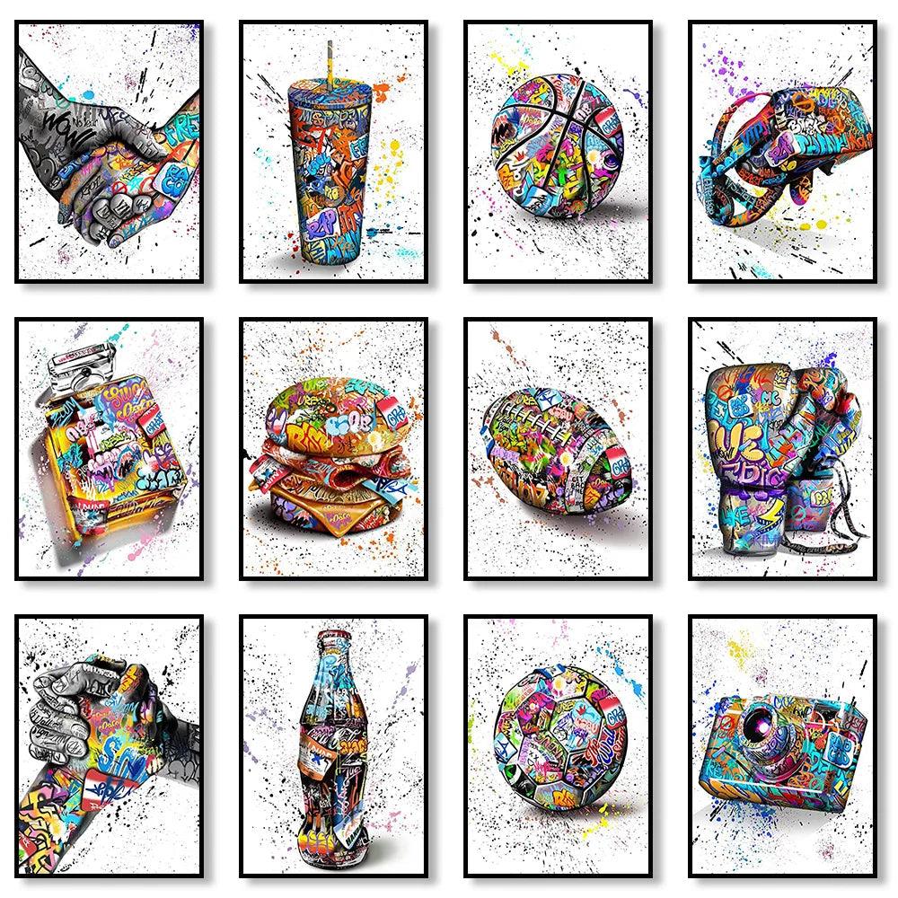 Street Graffiti Pop Art Boxing Gloves Canvas Ziggy's Pop Toy Shoppe