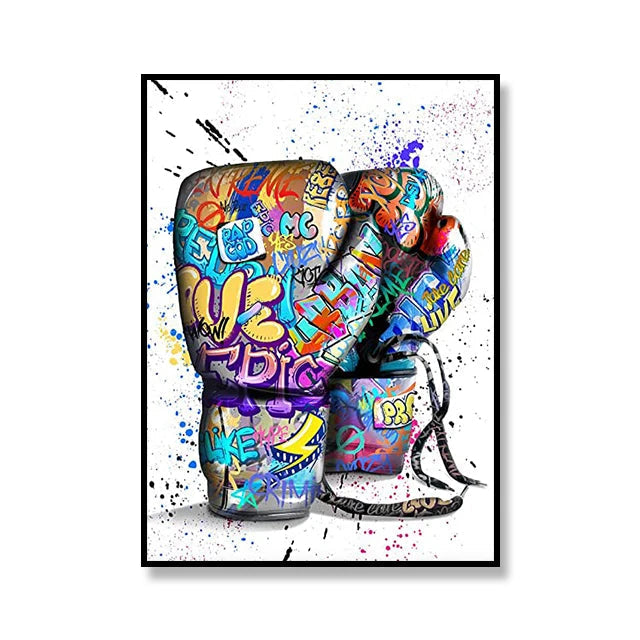 Street Graffiti Pop Art Boxing Gloves Canvas Ziggy's Pop Toy Shoppe