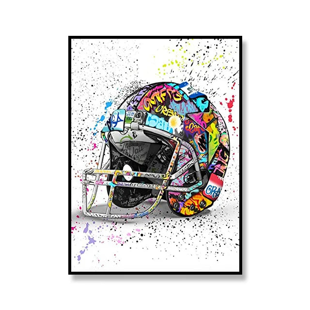 Street Graffiti Pop Art Football Helmet Canvas Ziggy's Pop Toy Shoppe