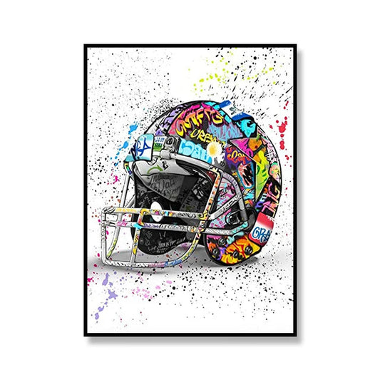 Street Graffiti Pop Art Football Helmet Canvas Ziggy's Pop Toy Shoppe