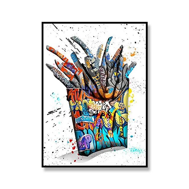 Street Graffiti Pop Art French Fries Canvas Ziggy's Pop Toy Shoppe