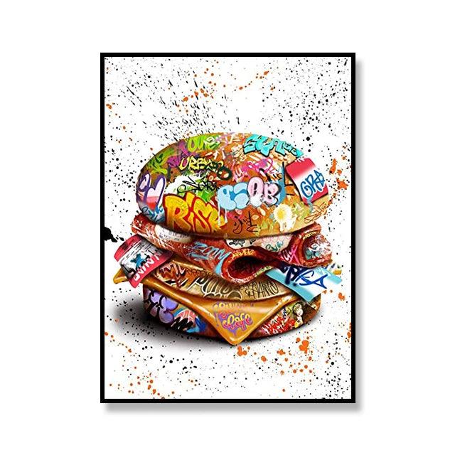 Street Graffiti Pop Art Hamburger Canvas Ziggy's Pop Toy Shoppe