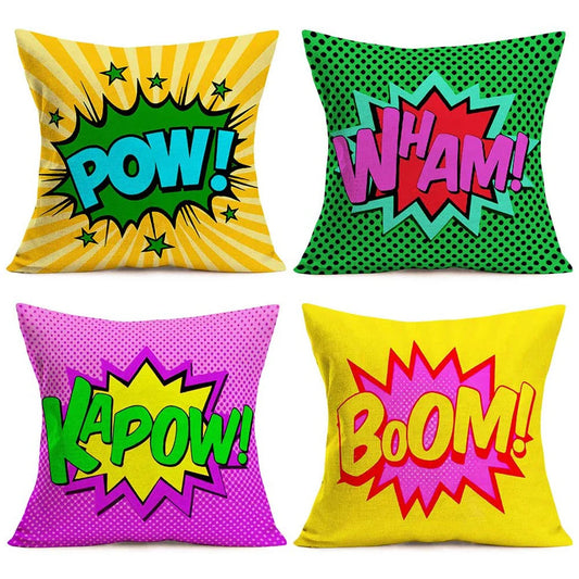 Super Hero Action Throw Pillow Cases Ziggy's Pop Toy Shoppe