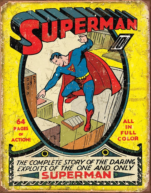 Superman No1 Cover Tin Sign Ziggy's Pop Toy Shoppe