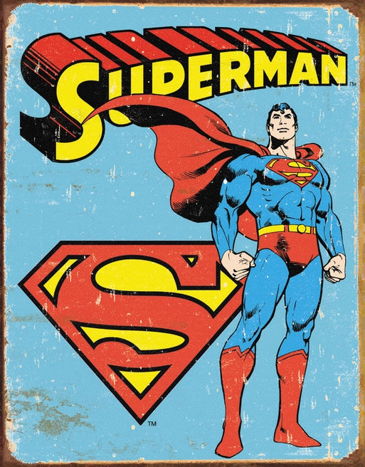 Superman - Retro Tin Sign Ziggy's Pop Toy Shoppe