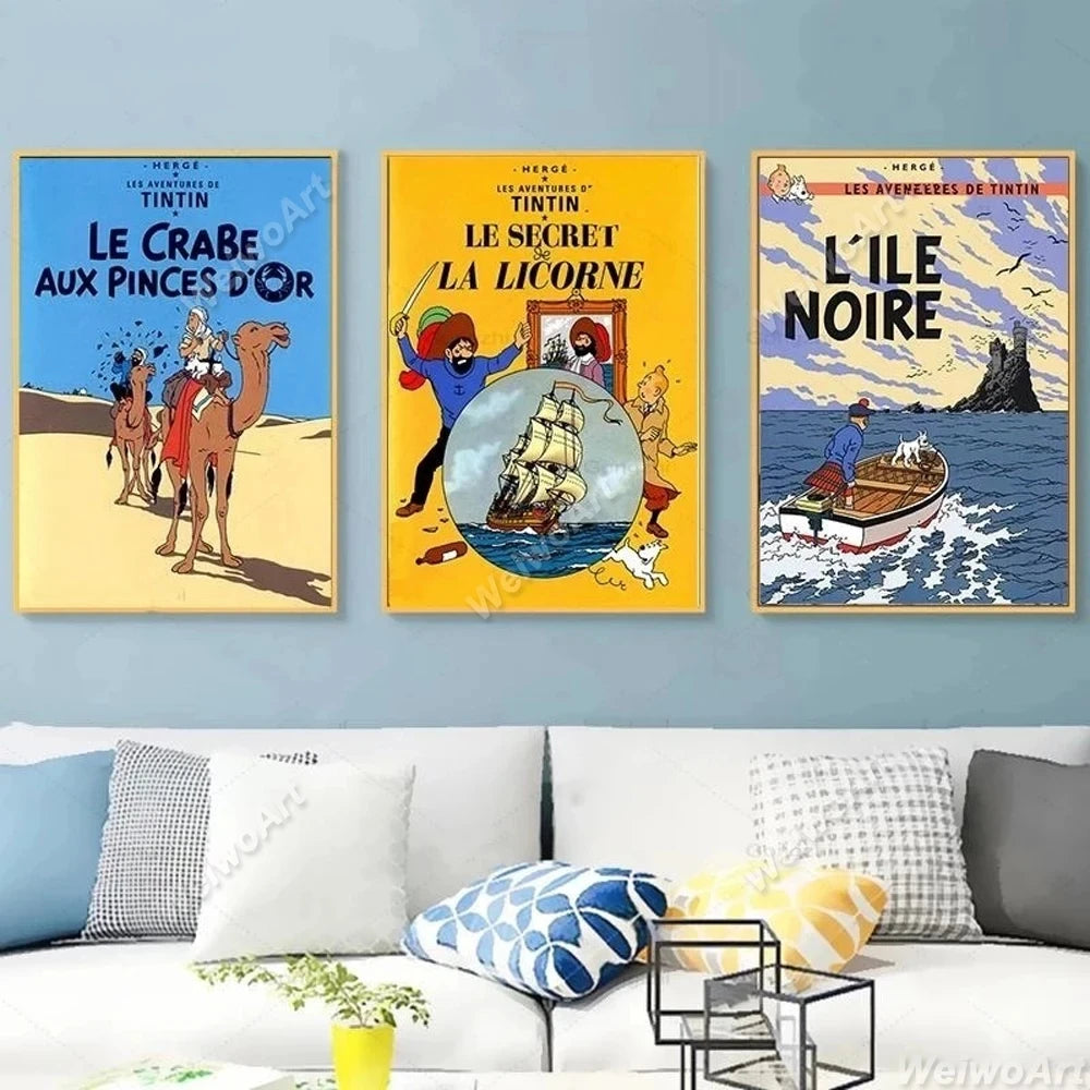 The Adventures of Tintin Poster - Feu Dans Le Ciel Ziggy's Pop Toy Shoppe