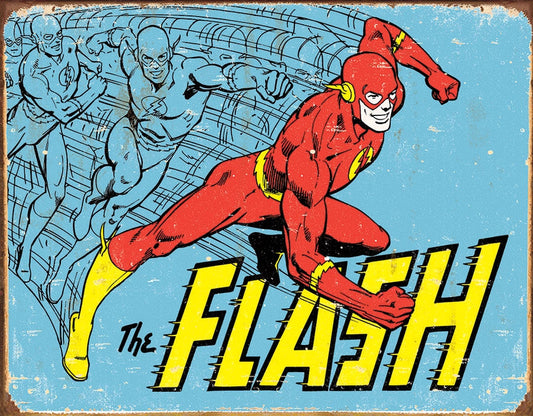 The Flash - Retro Tin Sign Ziggy's Pop Toy Shoppe