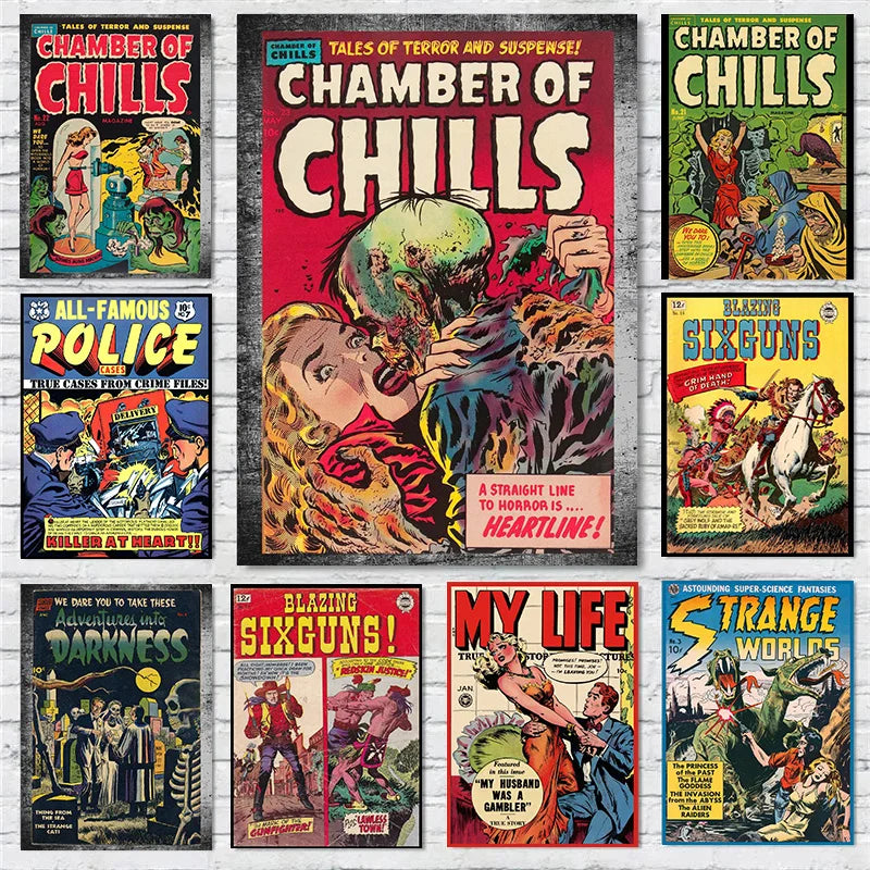 Vintage Comic Book Covers Canvas Ziggy's Pop Toy Shoppe