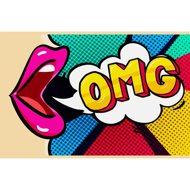 WOW Comic Style Lips Canvas Painting Ziggy's Pop Toy Shoppe