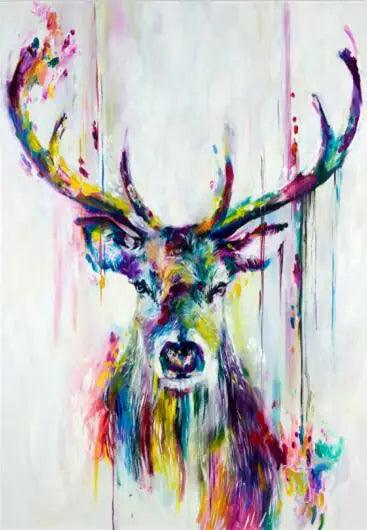 Watercolor Deer Abstract Graffiti Art Prints Ziggy's Pop Toy Shoppe