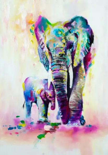 Watercolor Elephant Abstract Graffiti Art Prints Ziggy's Pop Toy Shoppe