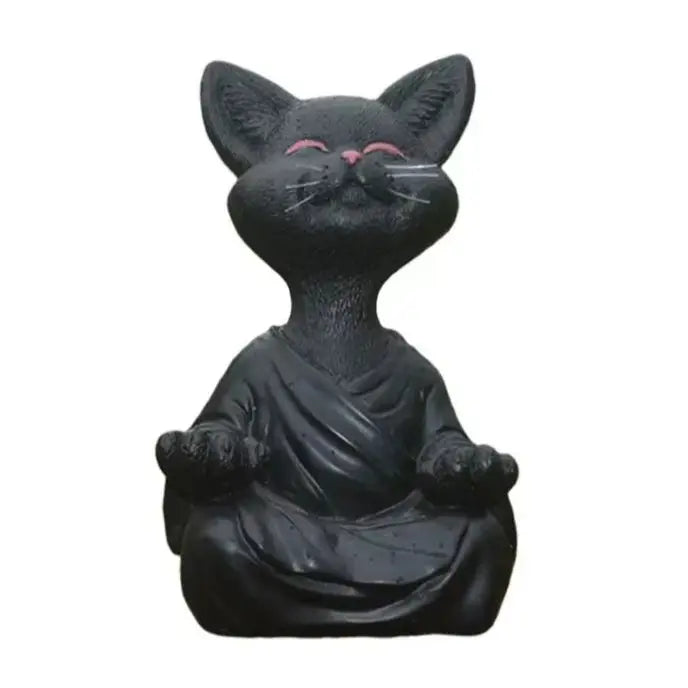 Whimsical Buddha Meditation Cat Figurines Ziggy's Pop Toy Shoppe