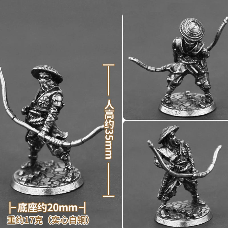 White Copper Japanese Shogunate Samurai Miniature Figurines Ziggy's Pop Toy Shoppe
