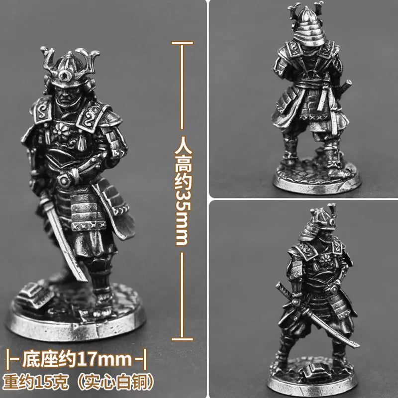 White Copper Japanese Shogunate Samurai Miniature Figurines Ziggy's Pop Toy Shoppe