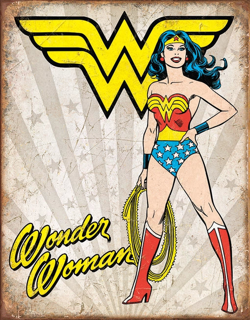 Wonder Woman Heroic Tin Sign Ziggy's Pop Toy Shoppe
