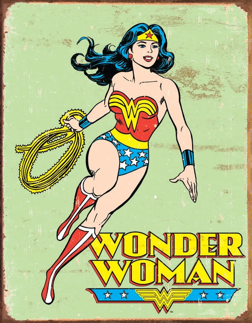 Wonder Woman Retro Tin Sign Ziggy's Pop Toy Shoppe