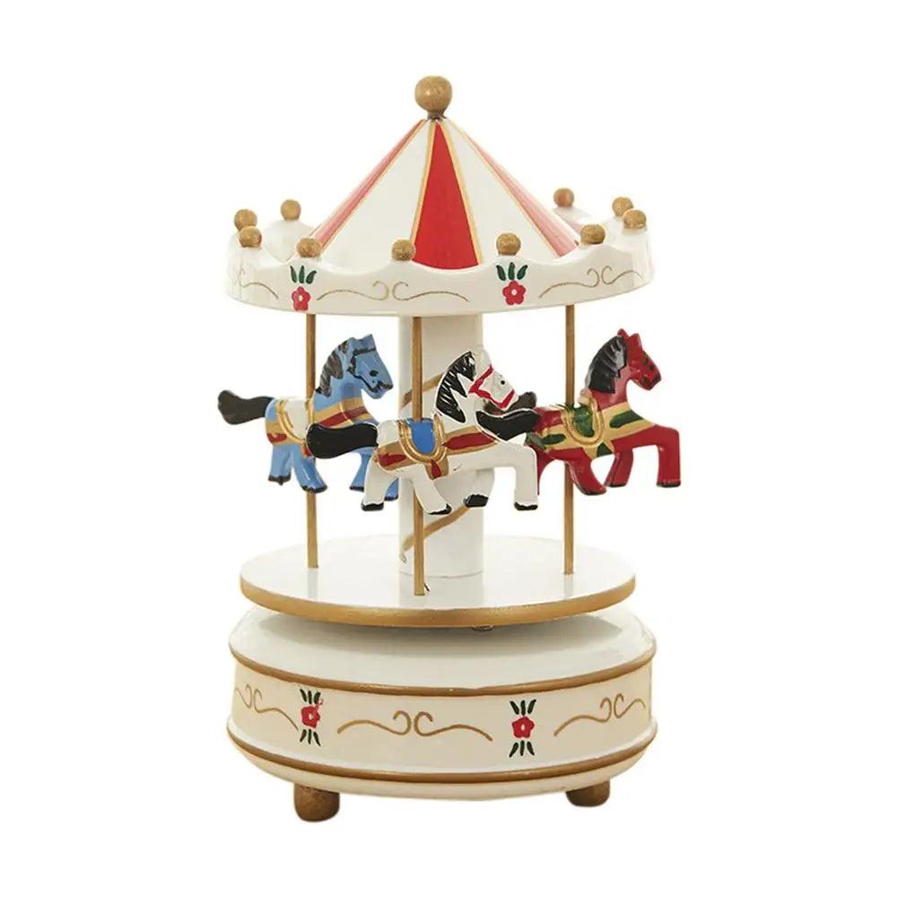 Wooden Carousel Horse Music Box - Four Colors Ziggy's Pop Toy Shoppe