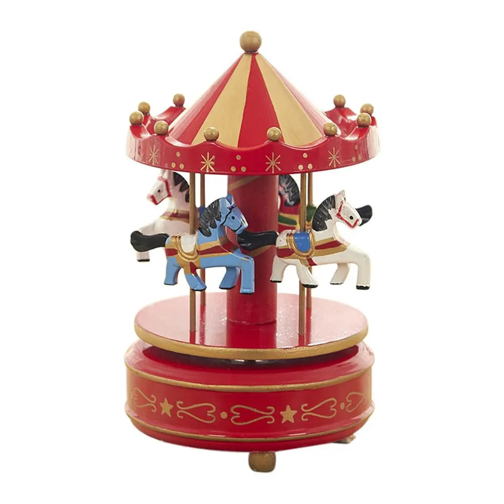 Wooden Carousel Horse Music Box - Four Colors Ziggy's Pop Toy Shoppe