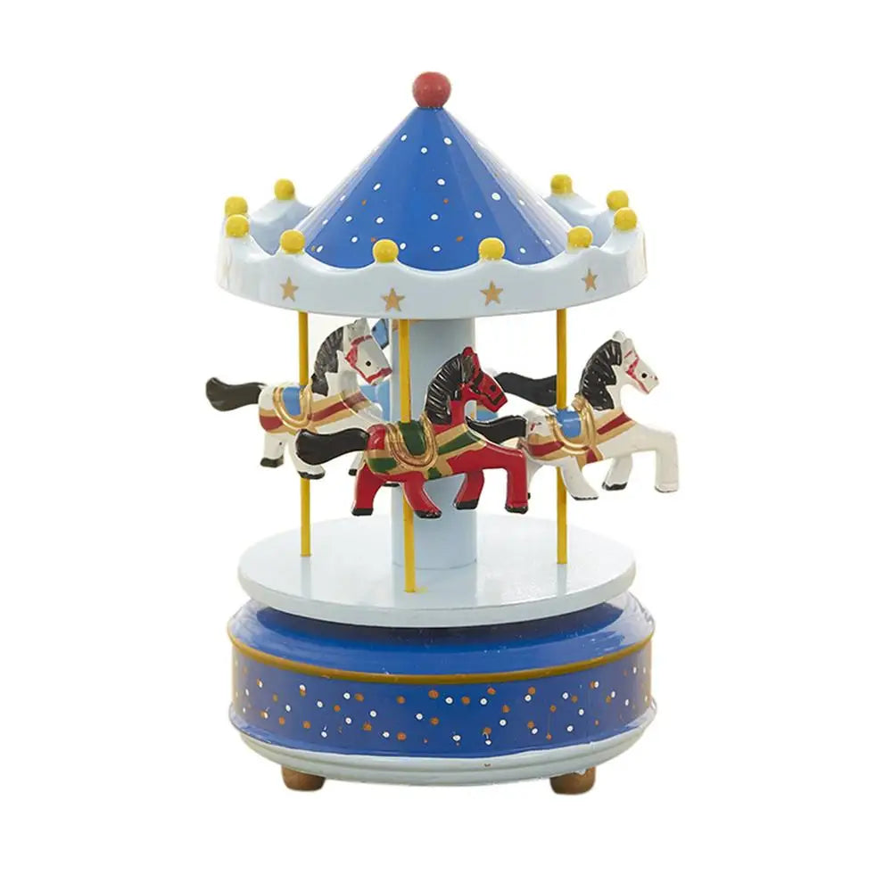 Wooden Carousel Horse Music Box - Four Colors Ziggy's Pop Toy Shoppe