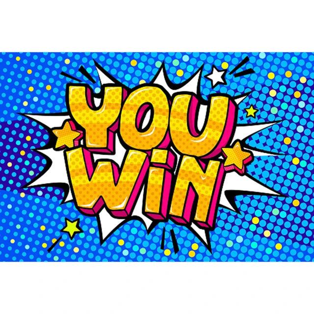 YOU WIN! Comic Style Canvas Painting Ziggy's Pop Toy Shoppe