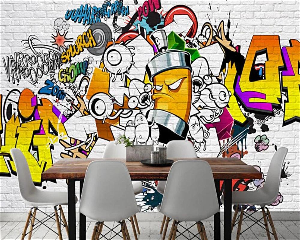 beibehang Cartoon Graffiti Mural Ziggy's Pop Toy Shoppe