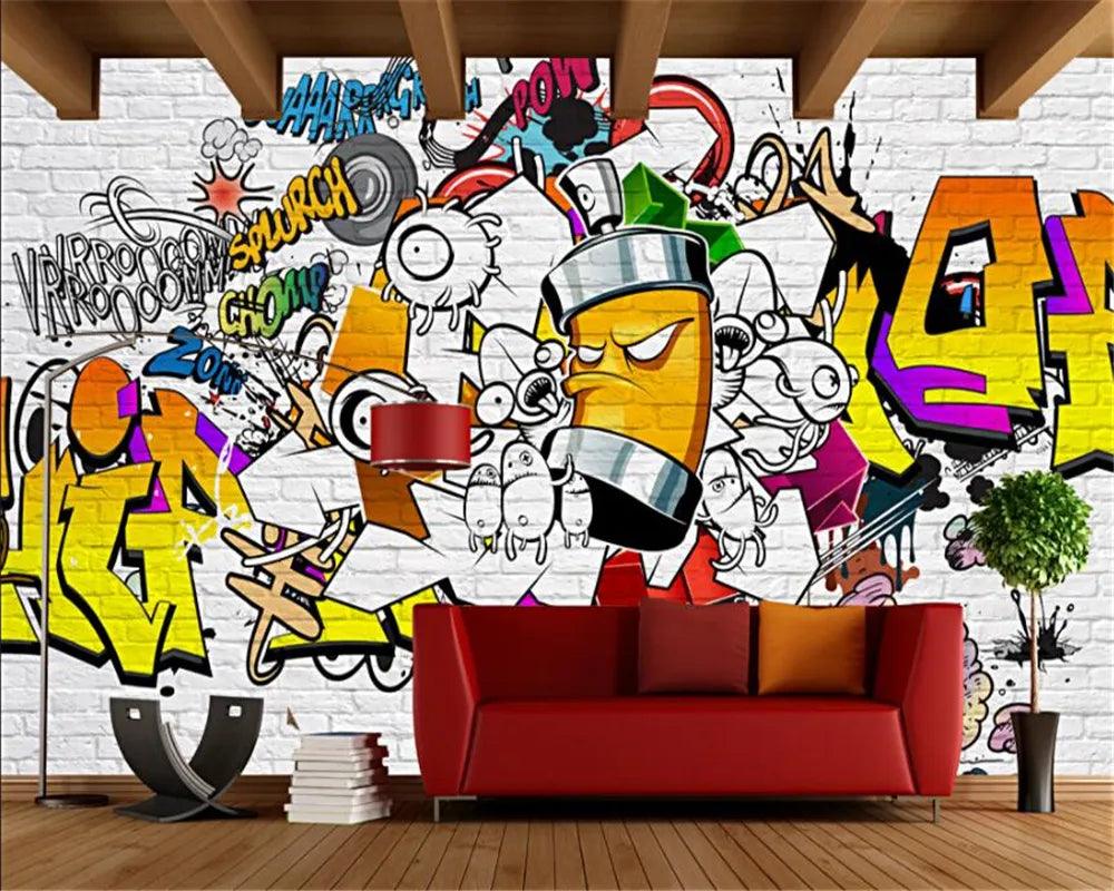 beibehang Cartoon Graffiti Mural Ziggy's Pop Toy Shoppe