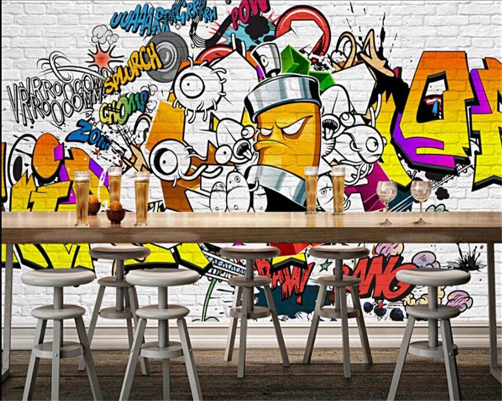 beibehang Cartoon Graffiti Mural Ziggy's Pop Toy Shoppe